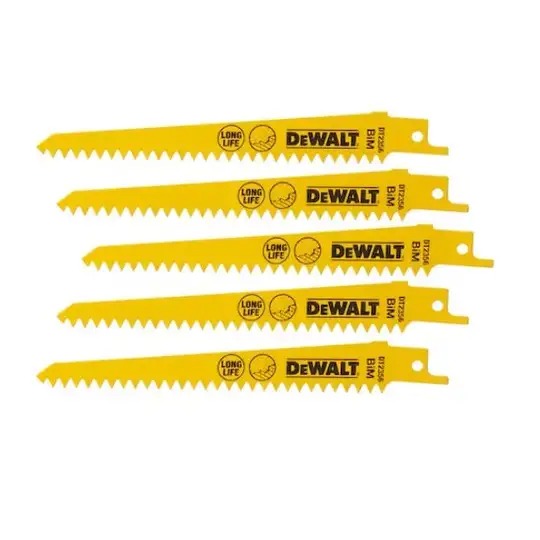 komplet 5 szt. brzeszczotów bagnetowych do metalu 14z, długość 152mm, DeWALT [DT2356-QZ] z domieszką kobaltu