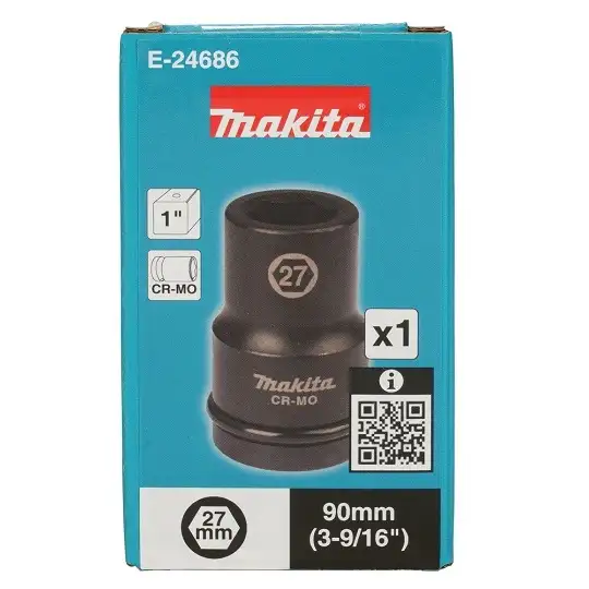 nasadka udarowa długa 1", sześciokątna, rozmiar 27mm, Makita [E-24686]