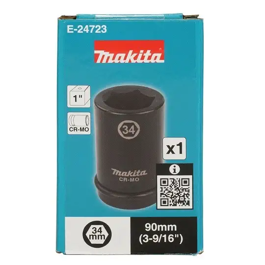 nasadka udarowa długa 1", sześciokątna, rozmiar 34mm, Makita [E-24723]