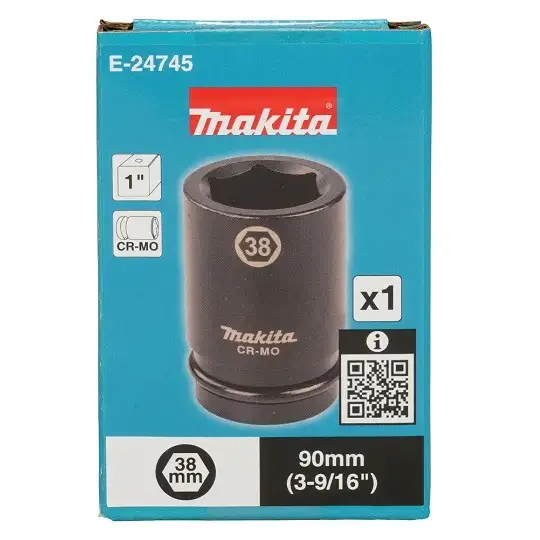 nasadka udarowa długa 1", sześciokątna, rozmiar 38mm, Makita [E-24745]