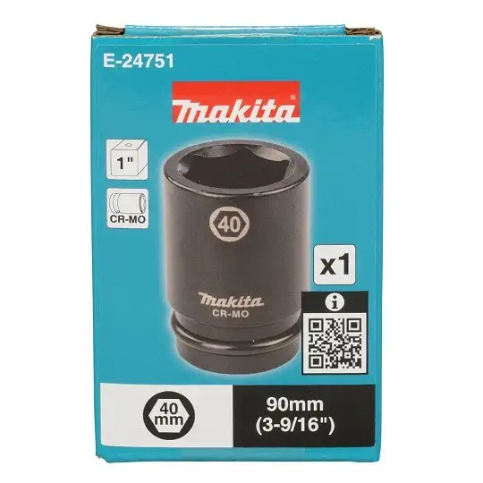 nasadka udarowa długa 1", sześciokątna, rozmiar 40mm, Makita [E-24751]