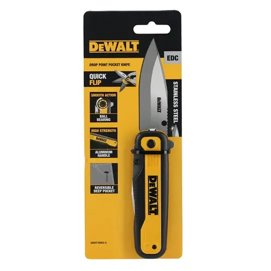 nóż składany kieszonkowy, 82mm, DROP POINT, DeWalt [DWHT10993-0]