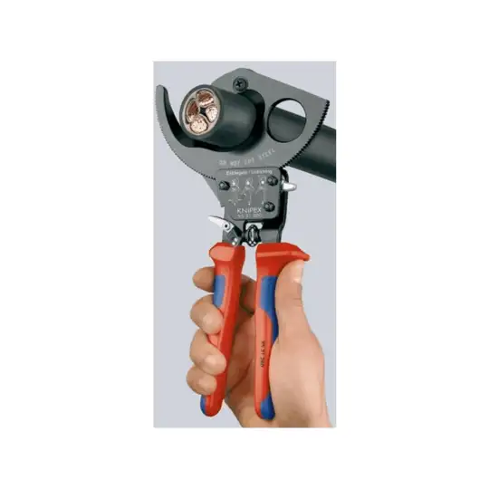 nożyce zapadkowe do cięcia kabli miedzianych i aluminiowych 250mm KNIPEX [95 31 250]