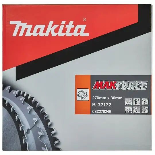 piła tarczowa MAKFORCE do cięcia drewna 270/30/2,6mm, 24 zęby, Makita [B-32172]