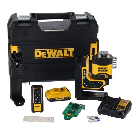 samopoziomujący laser 3-wiązkowy 360° zielony, do 80m, 18V XR DeWALT [DCLE34035D1-QW] 2,0Ah