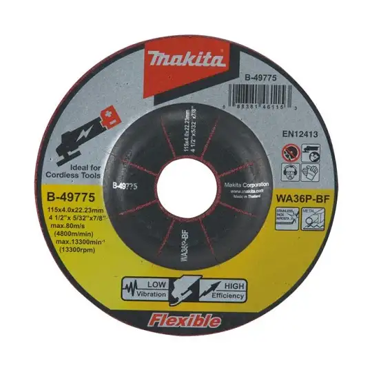 tarcza do szlifowania metalu i stali nierdzewnej, 125/22,23/7,0mm, Makita [B-66927] ziarno ceramiczne (1)