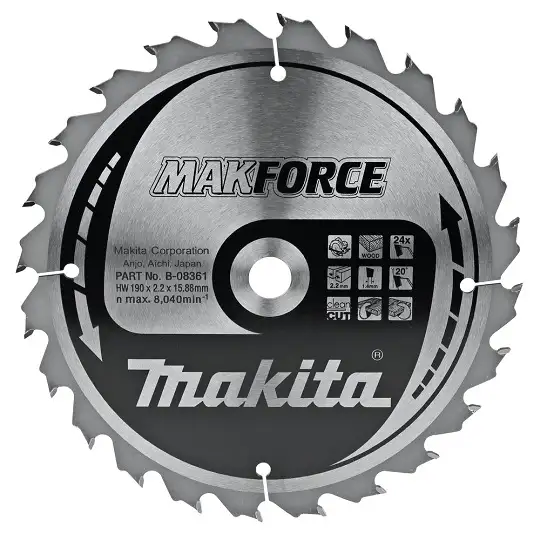 tarcza tnąca do drewna, 190/15,88mm, 24 zęby, Makforce, Makita [B-08361]