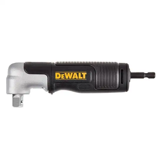 udarowa głowica kątowa 90° z 2-częściową rozkładaną rękojeścią / adapter do nasadek 3/8" z mocowaniem na sześciokąt 1/4", IMPACT EXTREME DeWalt [DT20505-QZ]