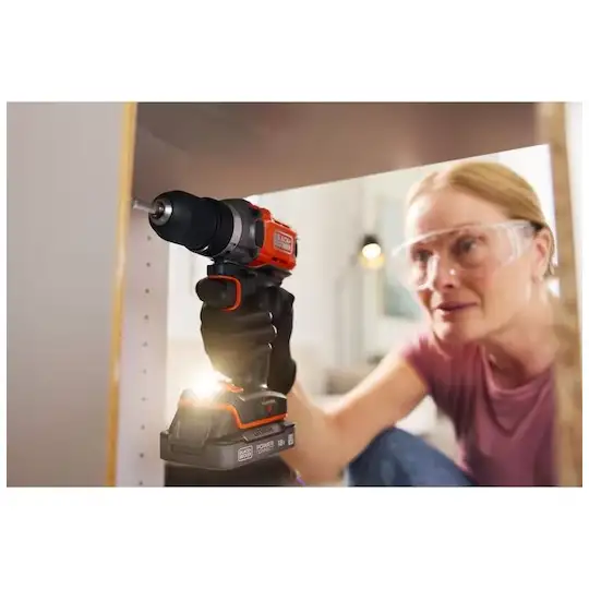 wiertarko-wkrętarka akumulatorowa, 45Nm, 18V POWERCONNECT, Black+Decker [BCD382D1XC-QW] 2,0Ah