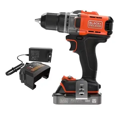 wiertarko-wkrętarka akumulatorowa, 45Nm, 18V POWERCONNECT, Black+Decker [BCD382D1XC-QW] 2,0Ah