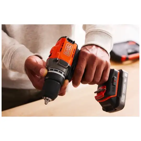 wiertarko-wkrętarka akumulatorowa, 45Nm, 18V POWERCONNECT, Black+Decker [BCD382D1XK-QW] 2,0Ah, walizka