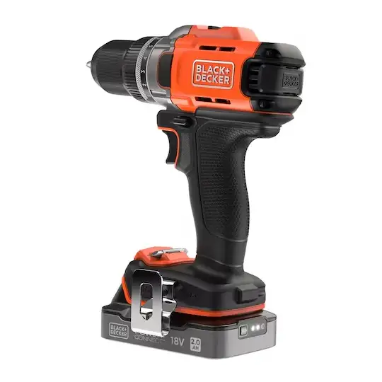wiertarko-wkrętarka akumulatorowa, 45Nm, 18V POWERCONNECT, Black+Decker [BCD382D2XK-QW] 2x2,0Ah, walizka
