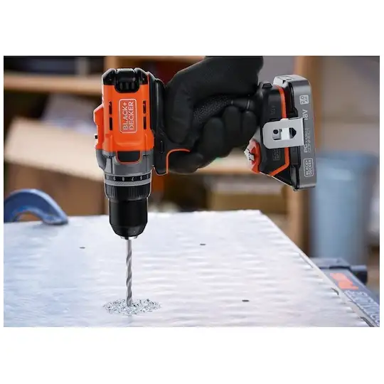 wiertarko-wkrętarka akumulatorowa, 45Nm, 18V POWERCONNECT, Black+Decker [BCD382D2XK-QW] 2x2,0Ah, walizka