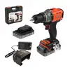 wiertarko-wkrętarka akumulatorowa, 45Nm, 18V POWERCONNECT, Black+Decker [BCD382D2XK-QW] 2x2,0Ah, walizka