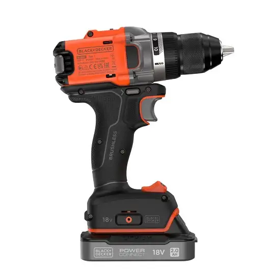 wiertarko-wkrętarka akumulatorowa, 50Nm, 18V POWERCONNECT, Black+Decker [BLD682D1XK-QW] 2,0Ah, walizka