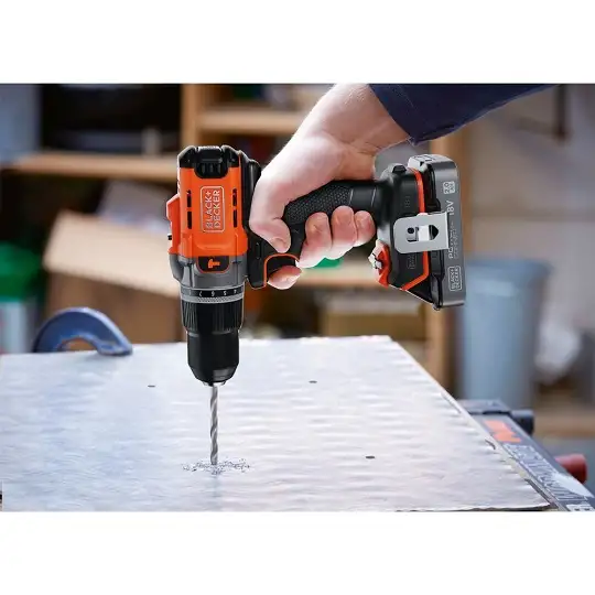 wiertarko-wkrętarka udarowa akumulatorowa, 45Nm, 18V POWERCONNECT, Black+Decker [BCD383D1XC-QW] 2,0Ah, Li-Ion