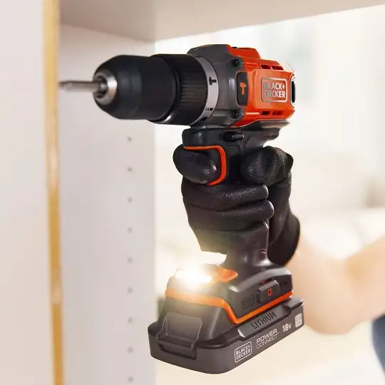 wiertarko-wkrętarka udarowa akumulatorowa, 45Nm, 18V POWERCONNECT, Black+Decker [BCD383D1XC-QW] 2,0Ah, Li-Ion