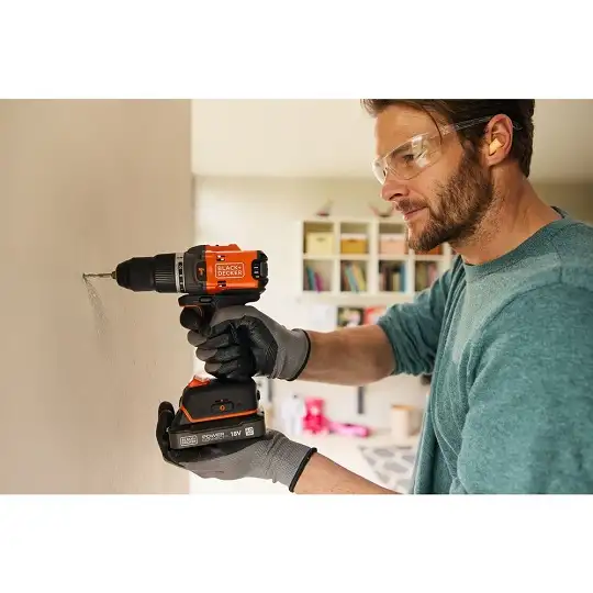 wiertarko-wkrętarka udarowa akumulatorowa, 50Nm, 18V POWERCONNECT, Black+Decker [BLD683D1XK-QW] 2,0Ah, walizka