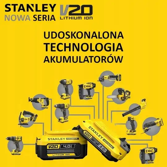 zestaw: 2 akumulatory 18V Li-on 2,0 Ah + ładowarka, Fatmax STANLEY [SFMCB12D2-QW]