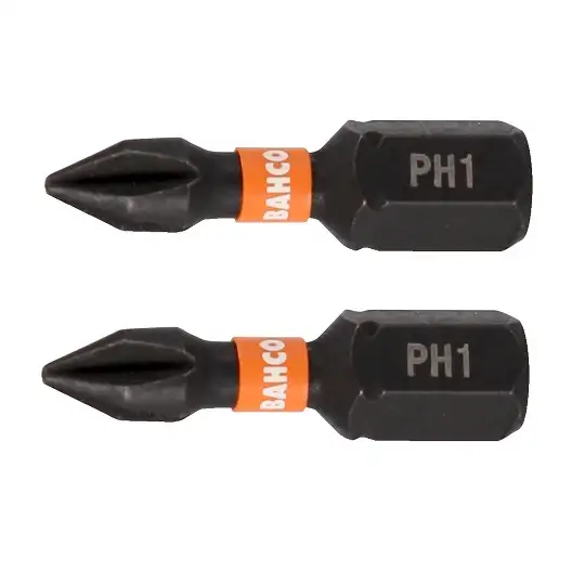 zestaw 2 szt. końcówek udarowych 1/4" Philips PH1/25mm, Bahco [66IM/PH1-2P]