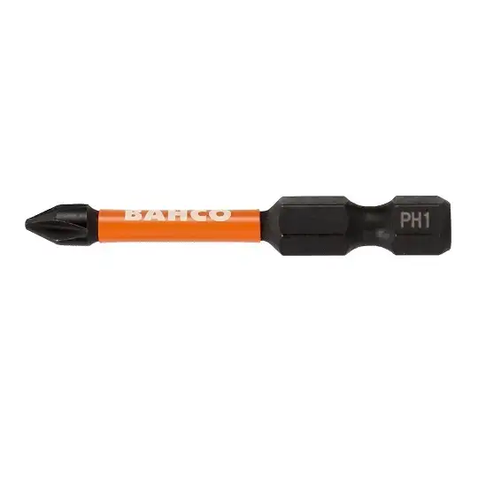 zestaw 2 szt. końcówek udarowych 1/4" do śrub typu Philips PH1/50mm, Bahco [66IM/50PH1-2P]