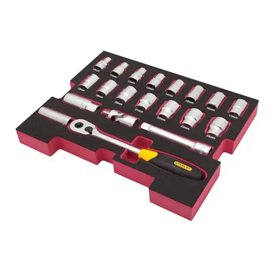 zestaw 20 szt. nasadek z grzechotką 1/2", wkład do skrzyń PRO-STACK, STANLEY [FMHT0-74297]