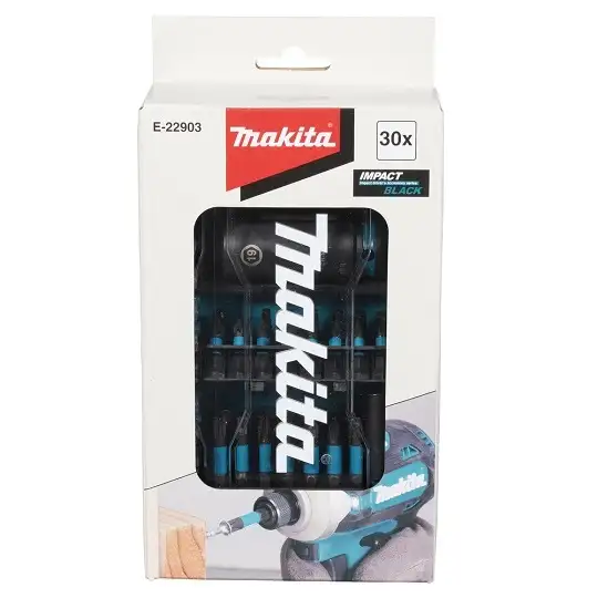 zestaw 30 szt. końcówek i nasadek udarowych, IMPACT BLACK, Makita [E-22903]