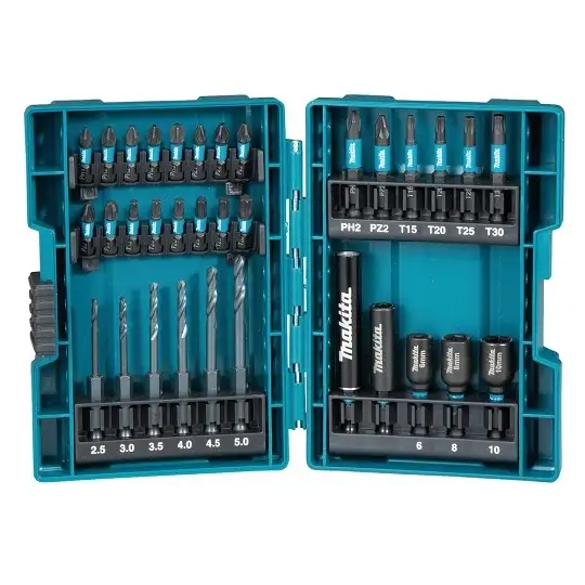 zestaw 33 szt. udarowych końcówek wkrętakowych i nasadowych 1/4", IMPACT BLACK, Makita [B-66896]