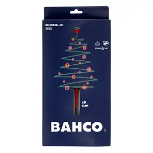 zestaw 5 szt. wkrętaków izolowanych z pocienionym grotem, ERGO do śrub prostych i Pozidriv, Bahco [BE-9882SL-XE] w świątecznym opakowaniu, na prezent