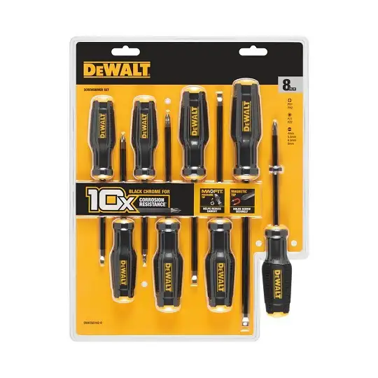 zestaw 8szt. wkrętaków do śrub prostych, PH i PZ, MAXFIT, DeWalt [DWHT65102-0]