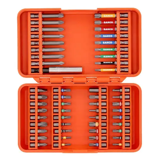 zestaw końcówek 1/4" do śrub płaskich, PH, PZ, TORX, TORX z otworem, HEX, Robertson, 54szt. BAHCO [59S/54C-1]