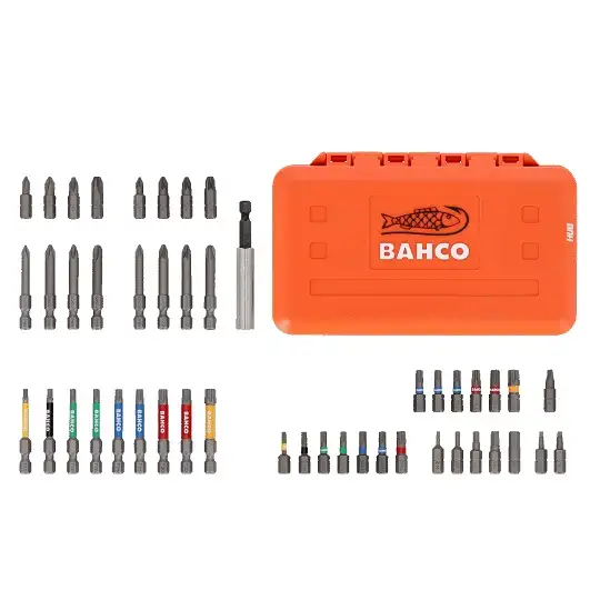 zestaw końcówek 1/4" do śrub płaskich, PH, PZ, TORX, TORX z otworem, HEX, Robertson, 54szt. BAHCO [59S/54C-1]