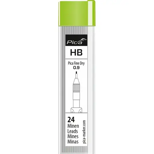 zestaw - ołówek automatyczny i 24 sztuki wkładów grafitowych HB 0,9mm, Fine Dry, Pica [70703]
