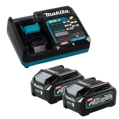 zestaw zasilający: 2 akumulatory 4,0Ah BL4040 + ładowarka DC40RA, 40V max XGT, Makita [191L77-9]