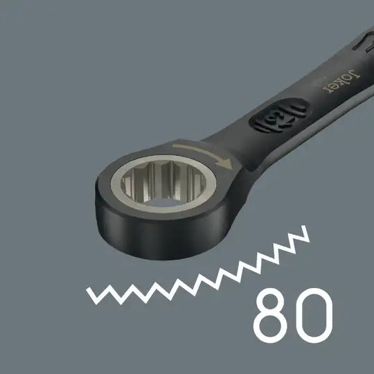 11 kluczy płasko-oczkowych z grzechotką Joker 6000 Black Edition Wera [05020017001]