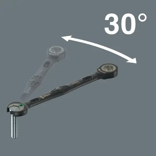 11 kluczy płasko-oczkowych z grzechotką Joker 6000 Black Edition Wera [05020017001]