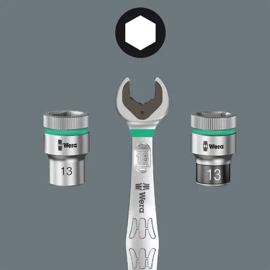 13 szt. nasadek z grzechotką, 1/2", 72 zęby, 281mm, Zyklop Hybrid 8006 SC 1 Wera [05004090001]