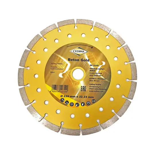 Tarcza diamentowa do cięcia betonu, 230/22.23mm, CEDIMA [BET-GOLD 230]