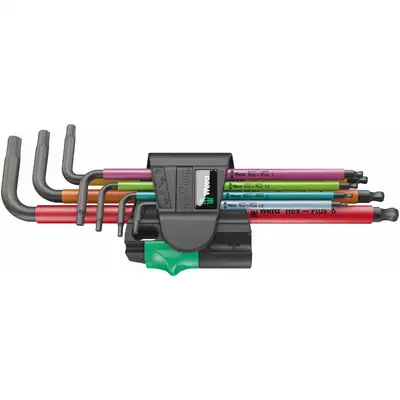 Zestaw 7szt kluczy trzpieniowych z kulką do śrub imbusowych, z magnetyzerem, 950/7 Hex-Plus Multicolour Magnet 1, Wera [05022534001]