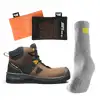 Zestaw promocyjny: Buty BHP, brązowe, rozmiar 42, + 3-pak skarpetek, szare, rozmiar 41-44 + woreczki odświeżające, Smell Well, SOLID GEAR [SG7320422-PAKIET]