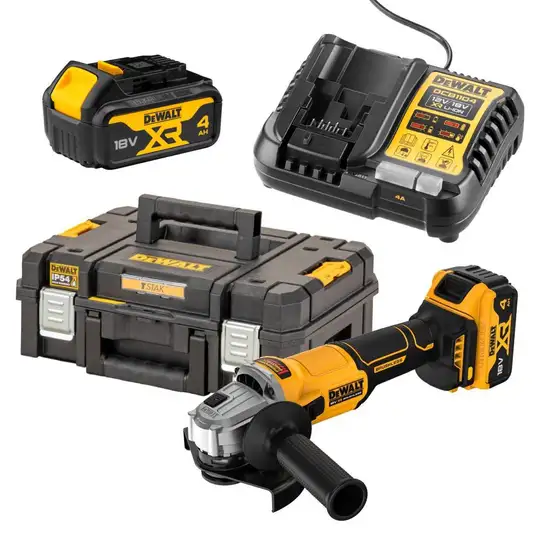akumulatorowa szlifierka kątowa 125mm 2x4.0Ah, 18V XR DEWALT [DCG407M2T-QW]