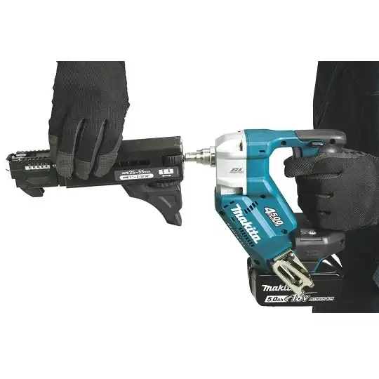 akumulatorowa wkrętarka z magazynkiem, do płyt G-K, 25-55mm, 18V, Makita [DFR552Z]