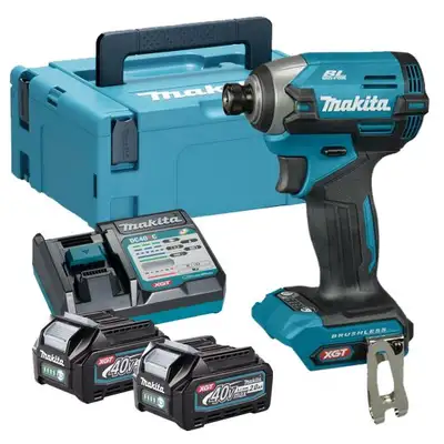 akumulatorowa zakrętarka udarowa 1/4", 210Nm, 40V max XGT, Makita [TD003GA201] 2x2,0Ah