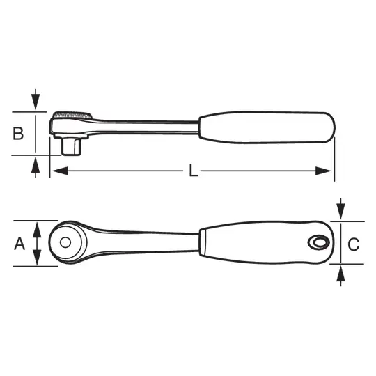 grzechotka ręczna dwukierunkowa 1/2'', 60 zębów, 260mm, Bahco [8195-R]