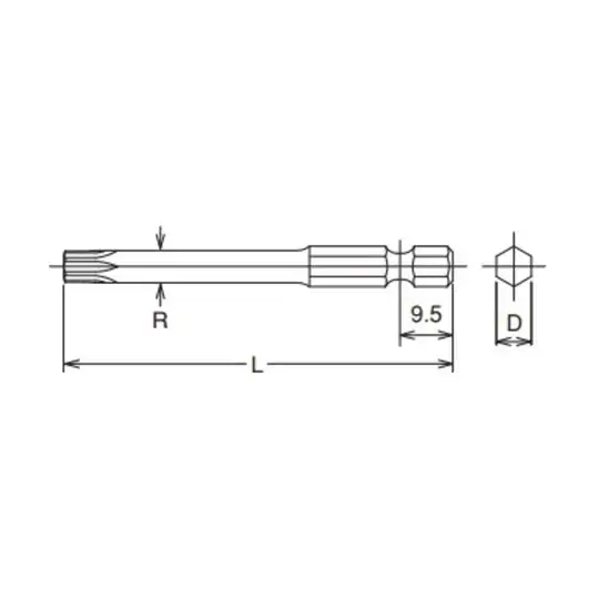 końcówka 1/4'' do śrub z gniazdem TORX, T30x50mm, KOKEN [121T-50 T30]