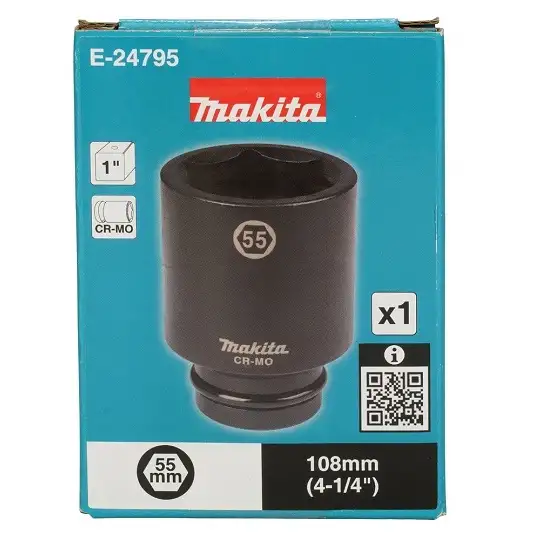 nasadka udarowa długa 1", sześciokątna, rozmiar 55mm, Makita [E-24795]