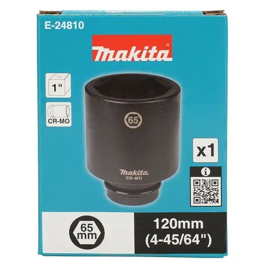 nasadka udarowa długa 1", sześciokątna, rozmiar 65mm, Makita [E-24810]