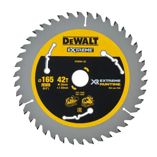 piła tarczowa 165mm, 42 zęby, XR EXTREME RUNTIME DEWALT [DT99561-QZ]