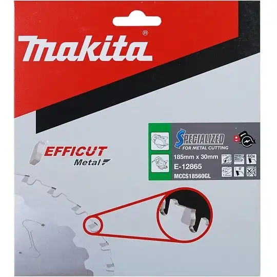 piła tarczowa do metalu i stali nierdzewnej, 185/30/1,4mm, 60 zębów, T.C.T. Efficut, Makita [E-12865]