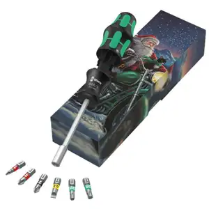 rękojeść wkrętakowa z magazynkiem na 6 bitów 1/4", Kraftform Kompakt 27 Set 1 Christmas 2025, WERA [05135821001] w świątecznym opakowaniu, na prezent